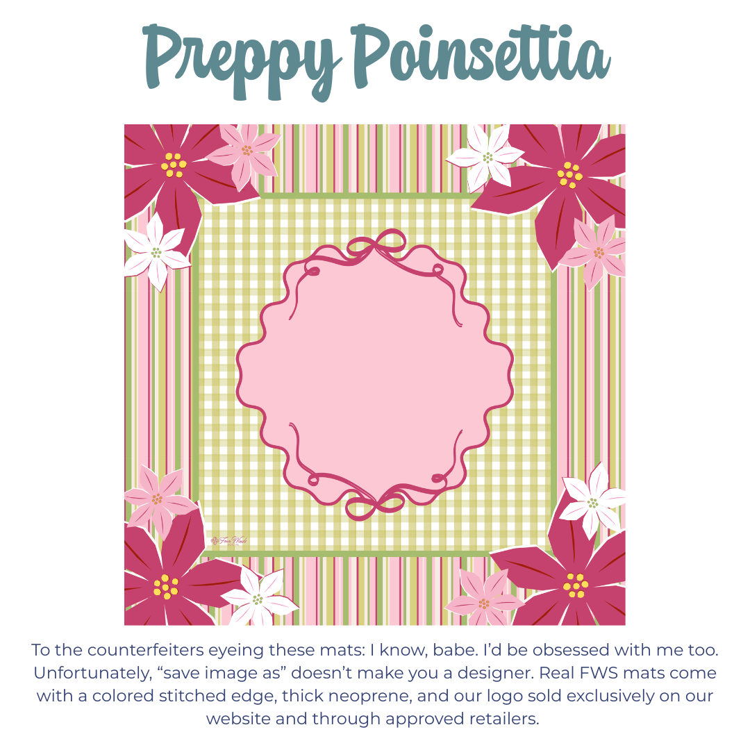 Preppy Poinsettia Mahjong Mat